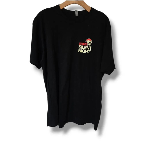Next Level Apparel adult Unisex black graphic design NOT SO SILENT NIGHT tshirt - Picture 1 of 7
